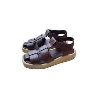 NWOB Anthropologie Pilcro Platform Fisherman Sandals Brown Size 41 US 10